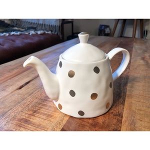 Brand New Gold and Silver Polka Dot Tea Pot